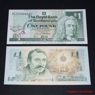 1994 Royal Bank of Scotland Plc £1 – Robert Lewis Stephenson - Click Image to Close